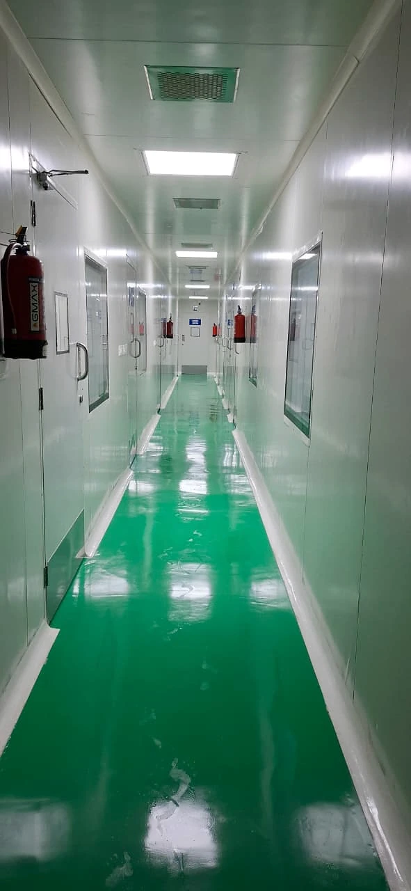 Main facility corridor at Urmi Lifesciences, India